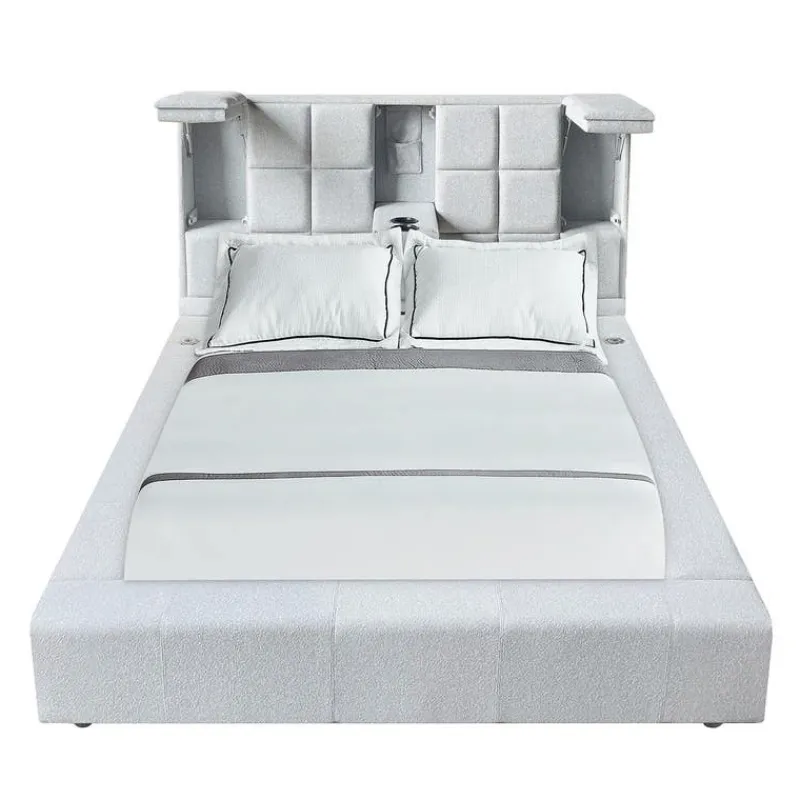 Queen Bed with Reading Lights and Console (60")
