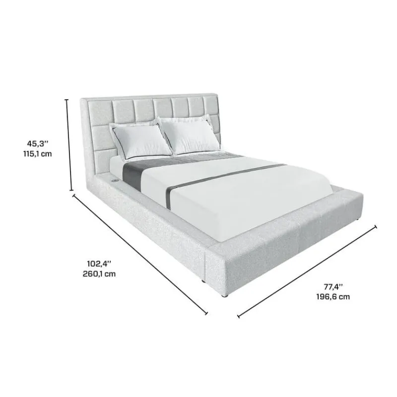 Queen Bed with Reading Lights and Console (60")