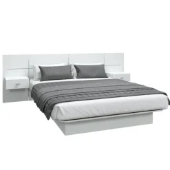 SUA-V Queen Bed with Wall Units and Nightstands (60