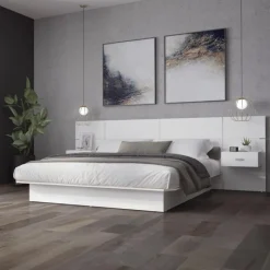 SUA-V Queen Bed with Wall Units and Nightstands (60