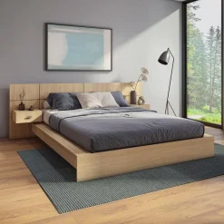 SUA-V Queen Bed with Wall Units & Nightstands (60")