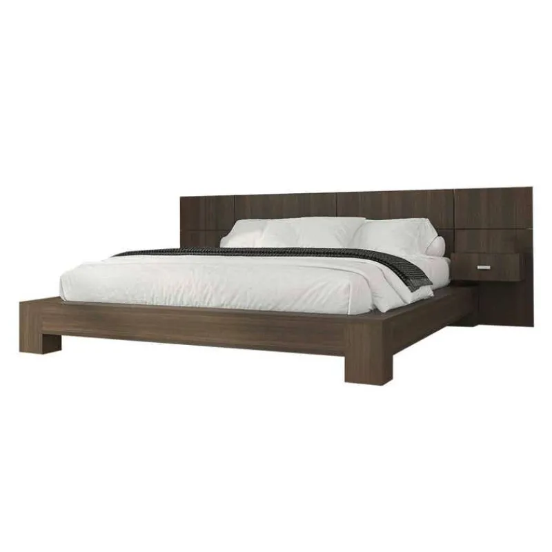 SUA-V Queen Bed with Wall Units and Nightstands (60")