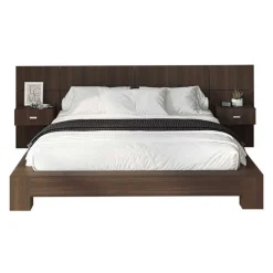 SUA-V Queen Bed with Wall Units and Nightstands (60