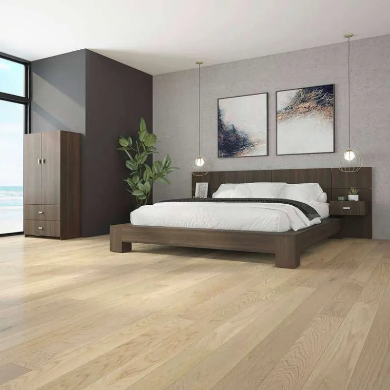 SUA-V Queen Bed with Wall Units and Nightstands (60")