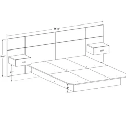 SUA-V Queen Bed with Wall Units and Nightstands (60