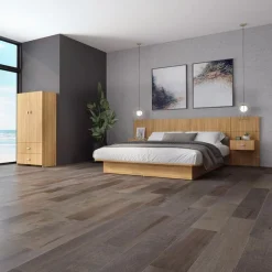 SUA-V Queen Bed with Wall Units and Nightstands (60