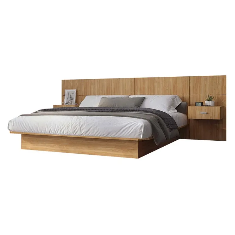 SUA-V Queen Bed with Wall Units and Nightstands (60")