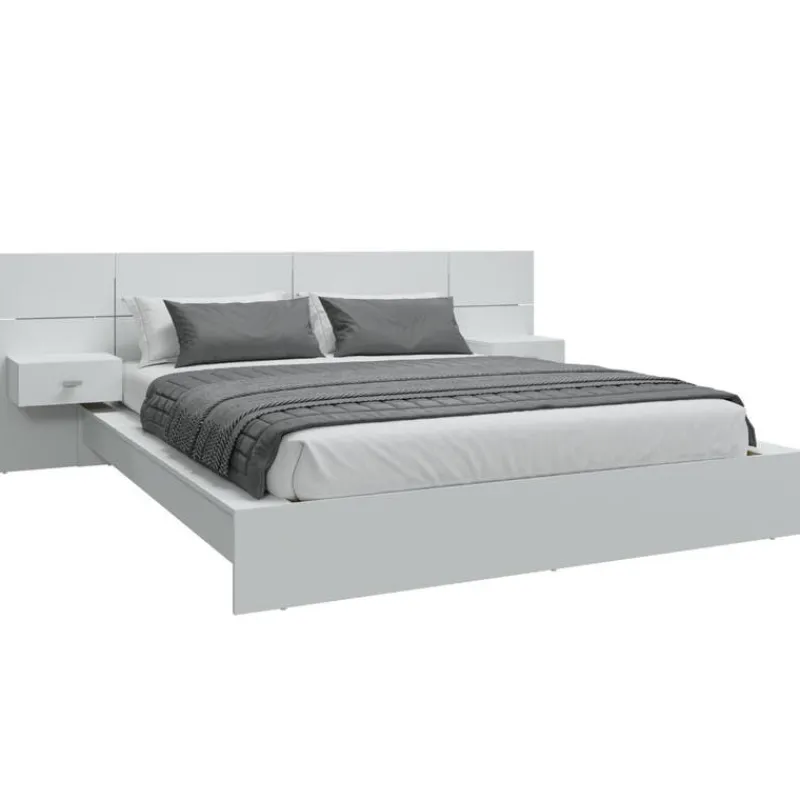 SUA-V Queen Bed with Wall Units & Nightstands (60")