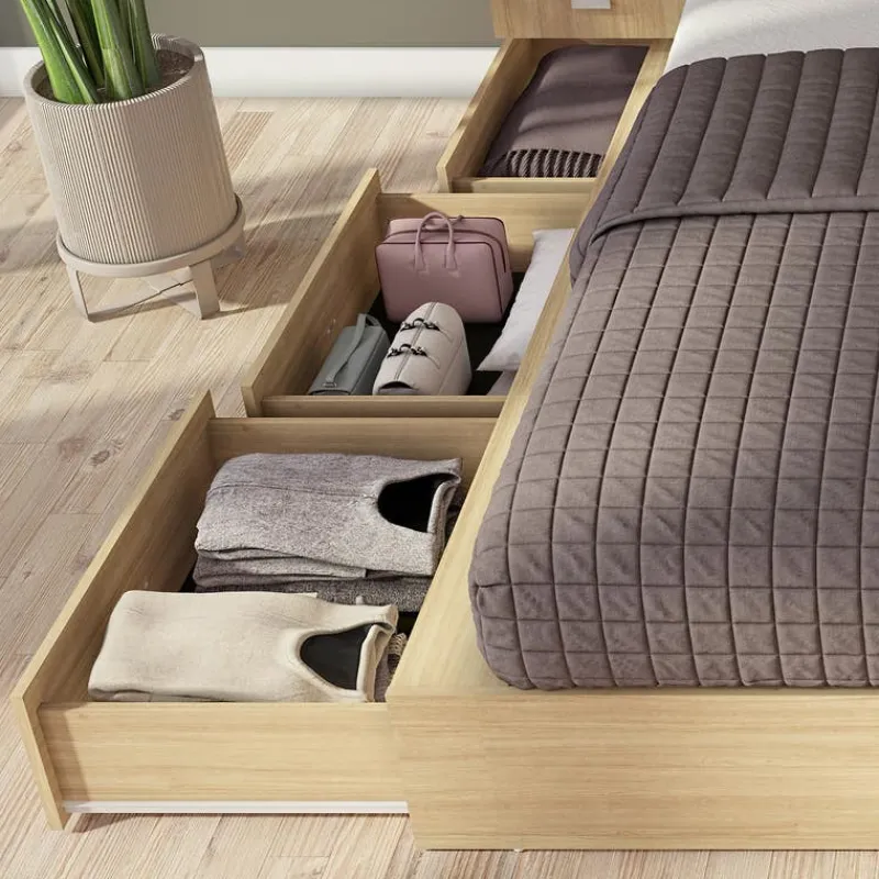 SUA-V Queen Bedroom Set with 6-Drawer Storage (60") - 4 pcs
