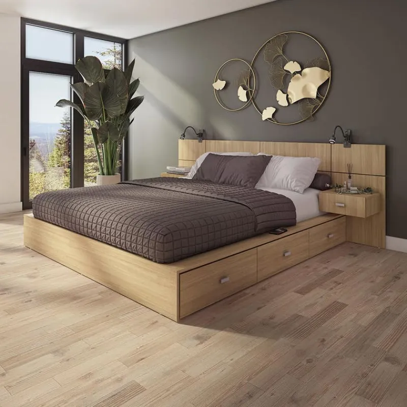 SUA-V Queen Bedroom Set with 6-Drawer Storage (60") - 4 pcs