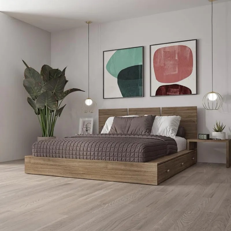 SUA-V Queen Bedroom Set with 6-Drawer Storage (60") - 4 pcs