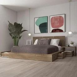 SUA-V Queen Bedroom Set with 6-Drawer Storage (60