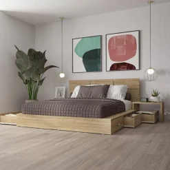 SUA-V Queen Bedroom Set with 6-Drawer Storage (60") - 4 pcs