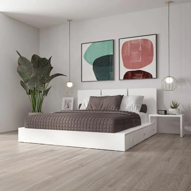 SUA-V Queen Bedroom Set with 6-Drawer Storage (60") - 4 pcs