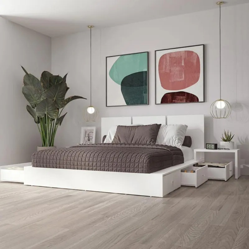 SUA-V Queen Bedroom Set with 6-Drawer Storage (60") - 4 pcs