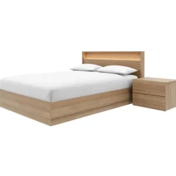 Nexera Queen Bedroom Set with Lighting (60") - 3 pcs -
