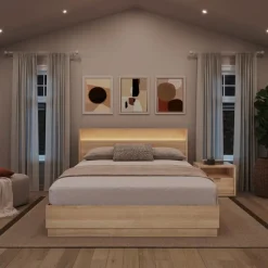 Nexera Queen Bedroom Set with Lighting (60") - 3 pcs -