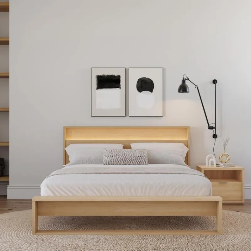Nexera Queen Bedroom Set with Lighting (60") - 3 pcs -