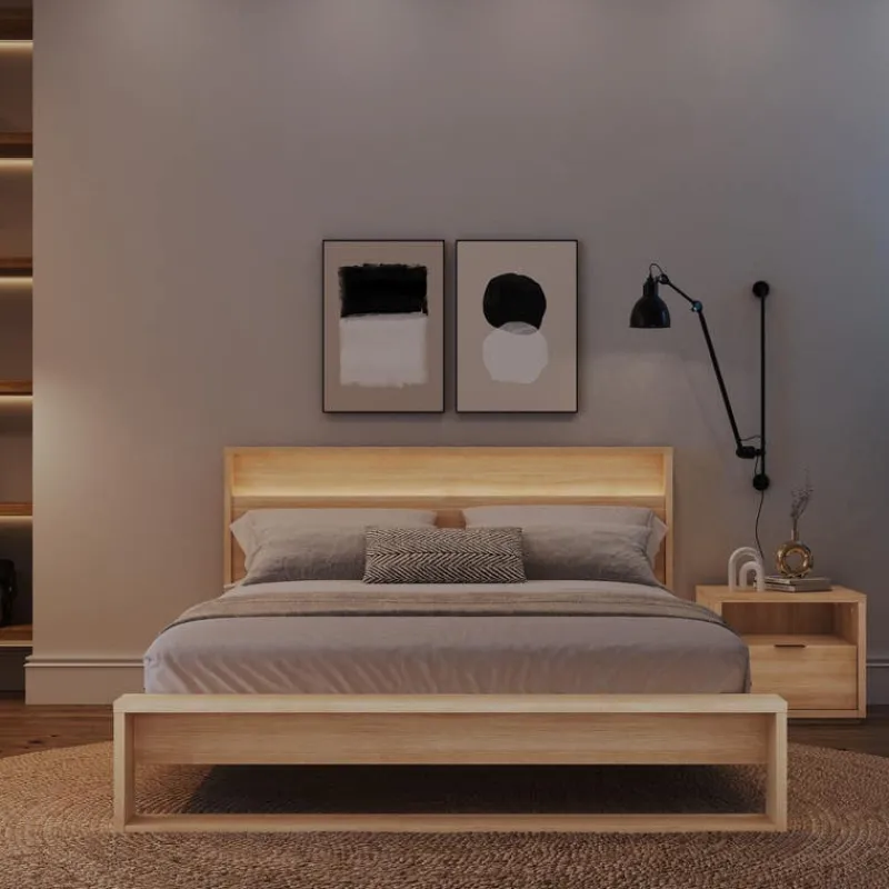 Nexera Queen Bedroom Set with Lighting (60") - 3 pcs -