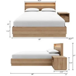 Nexera Queen Bedroom Set with Lighting (60") - 3 pcs -