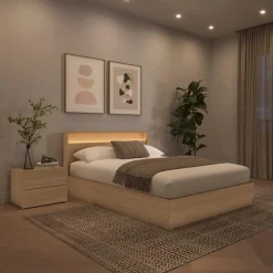 Nexera Queen Bedroom Set with Lighting (60") - 4 pcs -