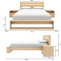 Nexera Queen Bedroom Set with Lighting (60") - 4 pcs -