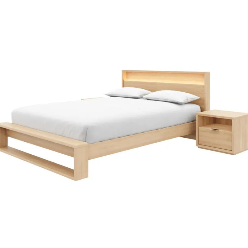 Nexera Queen Bedroom Set with Lighting (60") - 4 pcs -