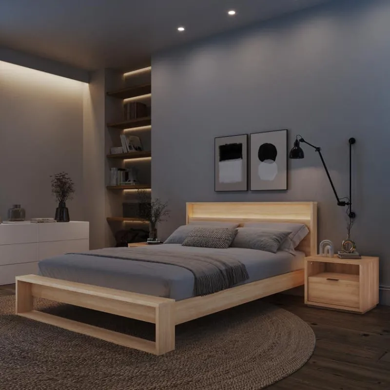 Nexera Queen Bedroom Set with Lighting (60") - 4 pcs -