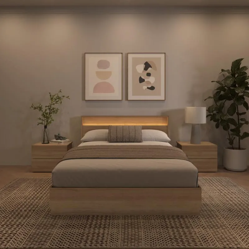 Nexera Queen Bedroom Set with Lighting (60") - 4 pcs -
