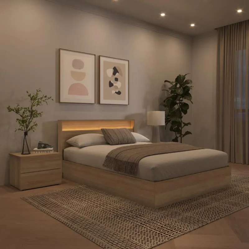 Nexera Queen Bedroom Set with Lighting (60") - 4 pcs -