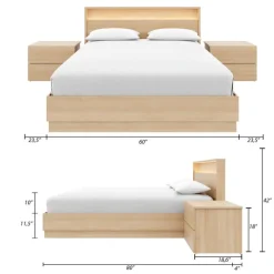 Nexera Queen Bedroom Set with Lighting (60") - 4 pcs -