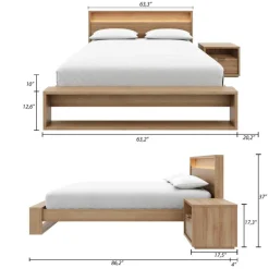Nexera Queen Bedroom Set with Lighting (60") - 3 pcs -