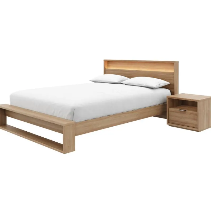 Nexera Queen Bedroom Set with Lighting (60") - 3 pcs -