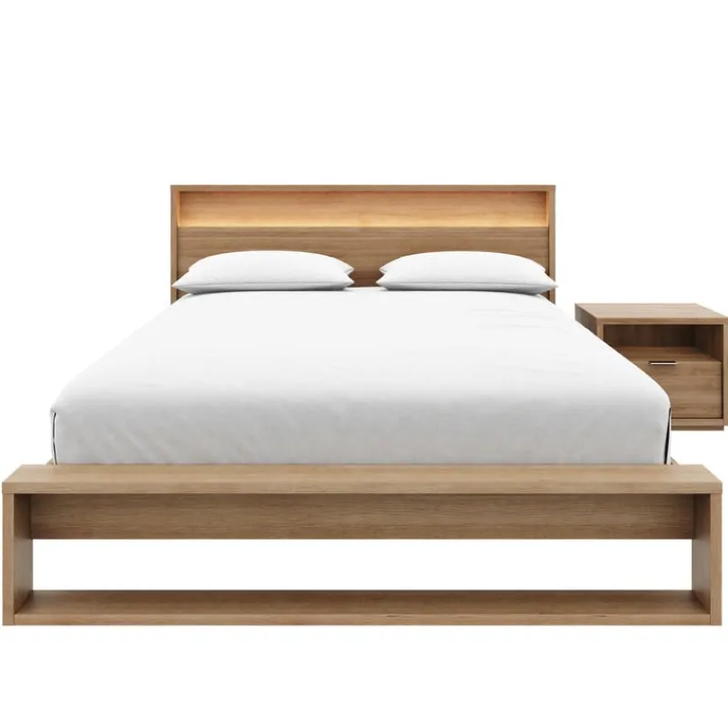 Nexera Queen Bedroom Set with Lighting (60") - 3 pcs -