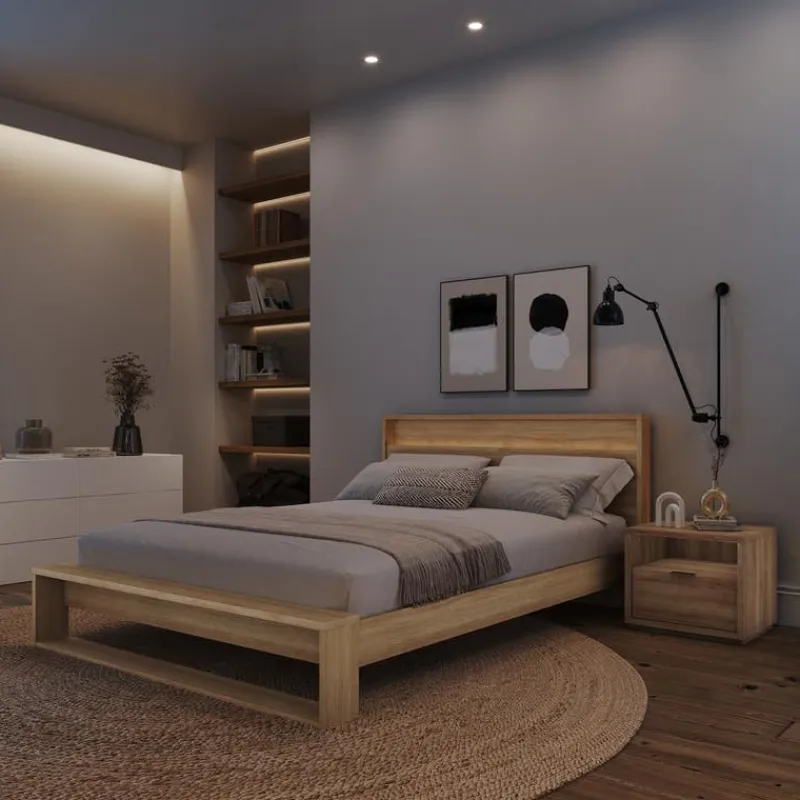 Nexera Queen Bedroom Set with Lighting (60") - 3 pcs -