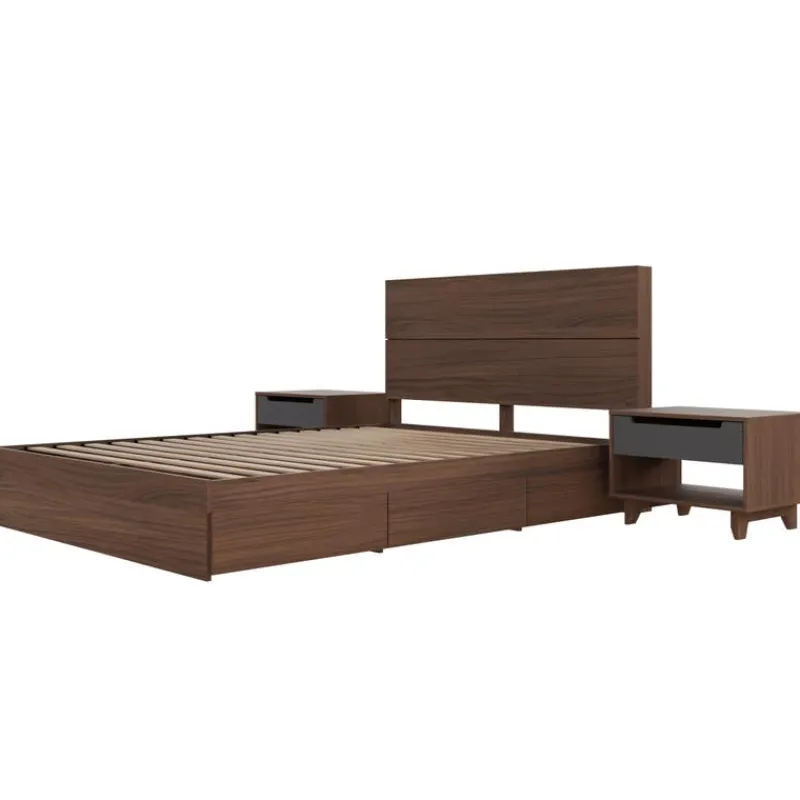 Nexera Queen 3-Drawer Storage Bedroom Set (60") - 4 pcs -