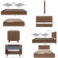 Nexera Queen 3-Drawer Storage Bedroom Set (60