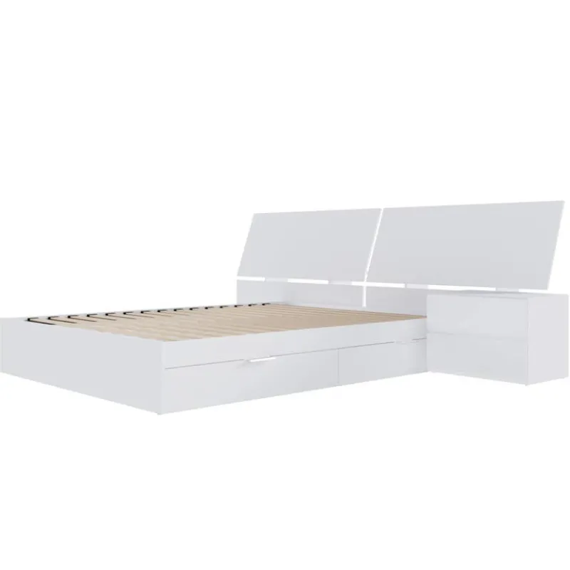 Nexera Queen 2-Drawer Storage Bedroom Set (60") - 3 pcs -