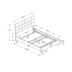 Monarch Queen Fabric Bed with Headboard (60