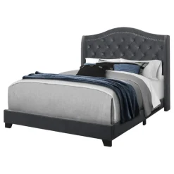 Monarch Queen Fabric Bed with Headboard (60") -