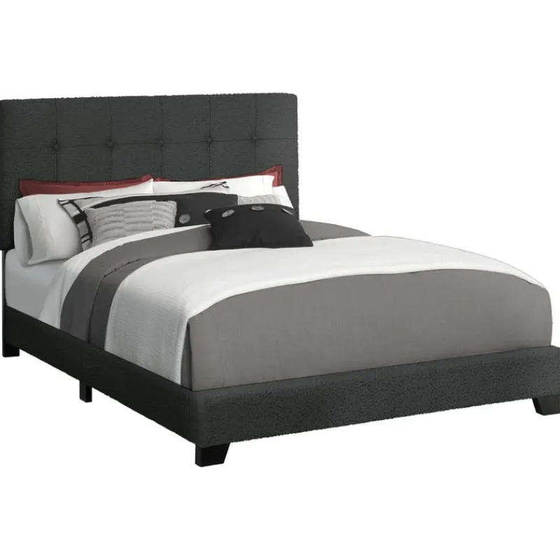 Monarch Queen Fabric Bed with Headboard (60") -