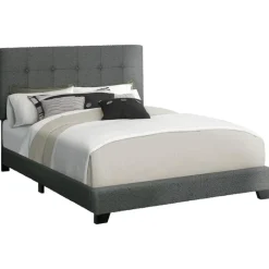Monarch Queen Fabric Bed with Headboard (60") -