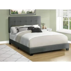 Monarch Queen Fabric Bed with Headboard (60") -