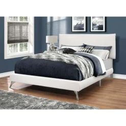 Monarch Queen Leather-Look Bed with Headboard (60