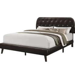 Monarch Queen Leather-Look Bed with Headboard (60