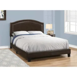 Monarch Queen Leather-Look Bed with Headboard (60") -