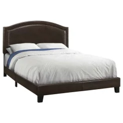 Monarch Queen Leather-Look Bed with Headboard (60
