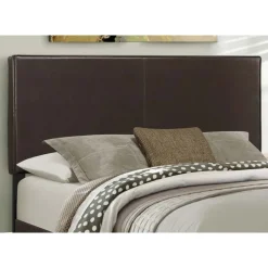 Monarch Queen Leather-Look Bed with Headboard (60") -