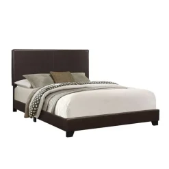 Monarch Queen Leather-Look Bed with Headboard (60