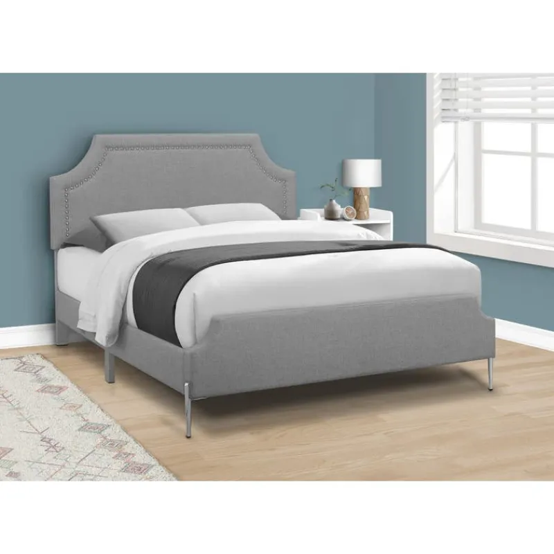 Monarch Queen Linen Bed with Headboard (60") -